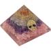 Handmade Orgonite Pyramid for Positive Energy and Balance - Amethyst Clear Quartz Rose Quartz - Buy Online on GoSupps.com
