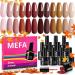 MEFA Autumn Gel Nail Polish Set 12 Colors Red Brown Gel Polish Set Nude Pink Gel Polish Soak Off UV Led Dark Red Glitter Nail Gel Manicure at Home DIY Salon for Women Brown Red