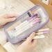 EASTHILL Grid Mesh Pencil Case & Cosmetics Bag - Purple | Multi-Purpose Travel & School Organizer for Teens & Adults - Buy Online on GoSupps.com