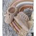 Royal Icon Soft Knitted Newborn Baby Booties with Bow | 0-3 Months | Coffee - Buy Online on GoSupps.com