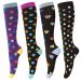 Leostep 5 pairs of compression stockings for women and men colorful compression socks with 15-25 mmHg support stockings for sports medicine travel flight pregnancy nurse spot s-m