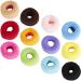 YOOSIT 12 pieces terry cotton elastic stretchy fuzzy wide thick hair tie scrunching ring loop no wrinkles seamless hair rubber band holders hair accessories for women girls multicolored the diameter of ring: 6cm/2.36inch multicolored