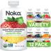 Noka Superfood Fruit Smoothie Pouches, Healthy Snacks (Variety Pack of 12), Vegan, Gluten-Free, with Flax Seed, Prebiotic Fiber & Plant Protein, Organic Squeeze Pouch 4.22oz Each 4.22 Ounce (Pack of 12)