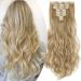S-noilite 17-26 Inches(43-66cm) 8pcs Long Full Head Clip In Hair Extensions Extension Sexy Lady Fashion Choice 60 Colours (17 Inches-Curly Ash Blonde) Ash Blonde 17 Inch