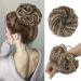FESHFEN Messy Bun Hair Piece Hair Scrunchies Thick Curly Wavy Hair Piece Synthetic Donut Updo Hairpieces for Women Girls Golden Brown & Bleach Blonde 55 g (Pack of 1) 10H613# Golden Brown & Bleach Blonde