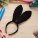 Sibba Bunny Ears Headband 1 PC Plush Costume Rabbit Hairband Christmas Cosplay Birthday Halloween Easter Party Favor Hair Styling Hearwear Play Headpiece Dress Up Decoration Women (Dark Style) Black Style