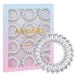 ADRIONE Clear Hair Ties No Damage 12 Pack Clear Hair Elastics Hair Bands Pain Free Clear Ponytail Elastics Clear Hair Ties for Thick Curly Hair Clear Spiral Hair Ties Clear Elastic Hair Ties