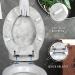 Angel Shield Gray Marble Toilet Seat - Durable Molded Wood, Quiet Close, Easy Clean, Quick-Release Hinges - Elongated Size - Buy Online on GoSupps.com