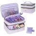 Sewing Supplies Organizer  Double-Layer Sewing Box Organizer Accessories Storage Bag  Large Sewing Basket Water Resistant Travel Women Sewing Gifts for Kit  Scissors  Thread  Pins  Needles  Clips