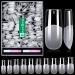 Cell 500 pieces of artificial nail tips soft gel nail tips Fake Full Cover Nails Tips for Geln gel Pre-Buff Art Nail fingernails set with glue for nail art diy (square)