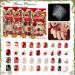 Noverlife 96PCS Winter Holiday Squoval False Nails Kit - Festive Acrylic Nail Tips with Nail Glue for Women & Girls - Buy Online on GoSupps.com