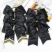 8-Piece Large Glitter Cheer Bows Set for Girls | Rhinestone Sequin Hair Accessories for Teen Cheerleaders and Sports | Black, White, Gold - Buy Online on GoSupps.com