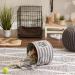 Bone Dry Small Round Gray Striped Paw Patch Pet Storage Bin - Buy Online on GoSupps.com