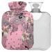 NAANLE hot hot water bottle with cover Blooming Paisley Transparent hot water bottle 2l large hot hot water bottle for pain relief back hand feet heat and cold therapy