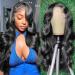 CAOKIA Lace Front Wigs Human Hair Pre Plucked Body Wave 180% Density 13x4 HD Transparent Lace Frontal Wig Human Hair with Baby Hair Bleached Knots Glueless Human Hair Wigs for Black Women Natural Color 22 Inch 22 Inch 13...