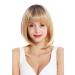 WIG ME UP RGF-6059A Women's Ombre Balayage Short Bob Wig - Straight Bangs with Dark Roots & Blonde Streaks | International Shipping Available - Buy Online on GoSupps.com