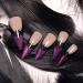 Shop TBRZTR Halloween Press On Nails - Purple French Bat Design Medium Almond Shape Reusable Coffin Acrylic Nails for Women - Buy Online on GoSupps.com