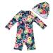 upandfast Baby Girl One Piece Swimwear Suits with Sun Hat Toddler Swimsuits UPF 50+ Sun Protection 18-24 Months Dark Blue