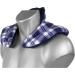 Cozy Neck Pillow with Stand-Up Collar & Heat Pad - St. Johns Wort & Flannel Check Blue - Perfect for Relaxation & Travel - Buy Online on GoSupps.com