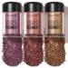 FOCALLURE 3 Pcs Mineral Eyeshadow Pigment Waterproof Loose Glitter Eyeshadow Long Lasting Sparkling Finish Eye Shadow with High-pigment Formula Easy to Create High-impact Eye Looks Mauves It