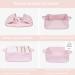 Woven Cotton Rope Storage Basket with Handles - Small Organizer for Shelves, Closet, Pet Toys - Decorative Light Pink Nursery Basket - Buy Online on GoSupps.com