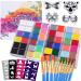VESPRO Professional Face Body Paint Kit,42 Colors Oil Face&Body Paint Kit (26 Classic Colors+10 Metal Colors +6 UV Glow Colors) with 10 Size Brushes 4PCS Reusable Large Face Stencils and 4PCS Small Paint Stencils for Kids and Adults Halloween Makeup