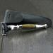 3 Edge Shaving Razor With Gold Antique Design on Handle Beard and Mustache Safety Razor For Mens Comes With Leather Pouch