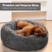 BEAUTYHB Calming Dog and Cat Bed - Anti Anxiety Round Fluffy Bed for Small, Medium, Large Pets - Warm & Washable - 24'' Medium Size - Dark Blue - Buy Online on GoSupps.com