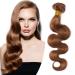 SEGO 18" 1 Bundle Brazilian Extensions Human Hair Body Wave Weave Virgin 100% Unprocessed Human Hair Extension Chestnut Brown-1