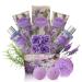 Relaxing Bath Gift Set for Women - Lavender and Rosemary Aromatherapy Basket at Home Spa Kit  Mothers day Birthday Holiday Gift Ideas for Mom - 13 Pack with Bubble Bath Bombs Show Gel Body Lotion