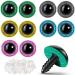 100 Pieces Large Safety Eyes for Amigurumi Stuffed Glitter Animal Eyes Plastic Craft Crochet Eyes for DIY of Puppet Bear Crafts Toy Doll Making Supplies (Brown  Purple  Green  Yellow 20mm) Brown  Purple  Green  Yellow 20...