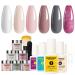 Burano dip powder nail kit starter 6-color glitter pink nude summer dip powder set with base top coat active brush saver dip nail kit for beginners with everything