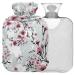 NAANLE hot water bottle with the cover cherry blossom Transparent hot water bottle heat bottle for back pain relief handfoot warmer neck hot and cold therapy 2l