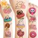 8 Sheet (96Pcs) Donut Temporary Tattoos Birthday Party Decorations Supplies Party Favors Tattoos Stickers Cute Kids Girls Boys Gifts Classroom School Prizes Themed