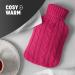 KEPLIN Cosy Hot Water Bottle with Knitted Cover - Relieves Body Aches & Pains Washable Safe & Durable Heating Pad - Ideal Cosy Nights & Gifts - Large 2L (Plum) Plum Knitted - Buy Online on GoSupps.com