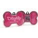 DogTap Solid Digital Dog Bone | NFC Chip & QR Code | Waterproof PVC & Metal | Robust Pink Pet ID Tag - International Shipping Available - Buy Online on GoSupps.com