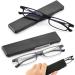 Ultra-thin Folding Reading Glasses Anti Blue Ray Lightweight TR90 Compact Readers with Flat Case for Men Women 2 PCS Black / Gunmetal 2.5 x