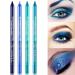 4 Colors Matte Eyeliner Pen Set Waterproof Eyeliner Pen Blue - Dark Blue Sky Blue Light Blue Colorful Eyeliner Pencil Set  Metallic Glitter Eyeliner Pencil Kit Eye Liners for Women Professional Makeup Set for Women