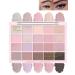 20 Colors Pink Eyeshadow Palette Ultra-Fine Lightweight Powder High Pigmented Blendable Shimmer Long Lasting Matte Eye Shadow Travel Size Eyeshadow Makeup Palette Paleta De Sombras Para Ojos-03 04