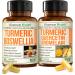 Boswellia Turmeric Curcumin Supplement + Quercetin with Bromelain Bundle Allergy Relief Joint Health & Immune Support with Ginger Root Organic Turmeric Powder Black Pepper (Bioperine)