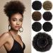 YAMEL Afro Puff Drawstring Ponytail Large Bun Extensions Dark Brown Synthetic Updo Hair Pieces for Black Women Dark Brown Large (Pack of 1)