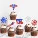 Ercadio 36 Pack Independence Day Cupcake Toppers Firework Star USA Patriotic Cupcake Picks Happy 4th of July Cake Toppers American National Independence Day Theme Party Cake Decor Supplies Pattern 4 - Buy Online on GoSupps.com