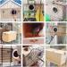 Wooden Parakeet Nesting Box with Coconut Fiber Toy - Ideal for Cockatiel Lovebirds Budgie Finch Canary - 7.8x4.8x4.8 - Buy Online on GoSupps.com