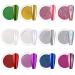 Bishengyf 12 Chrome Nail Powder Set pink gold silver mirror effect chrome nail powder aurora ice shimmer pearl nails chrome pigment powder for nails glazed donut holo glitter powder for DIY-salon 3-12 colors