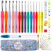 Crochet Hooks 43 PCS Drawdart 14 Sizes Ergonomic Crochet Hook Set with Case and Crochet Accessories Extra Long Crochet Needles for Arthritic Hands Crochet Kits Suitable for Knitter Enthusiasts