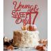 Young & sweet only 17 Cake Topper Girls Happy 17th Birthday Party Cake Decorations Dancing Queen Sweet 17 Anniversary Party Decor Supplies Red Glitter - Buy Online on GoSupps.com