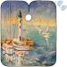 visesunny Barber Cape Seascape Boat Lighthouse Oil Painting Polyester Hair Cutting Salon Cape Apron Anti-Static Haircut Water-Resistant Shaving Cloth Beard Shaving Bib Hairdressing Cape