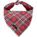 Aring pet dog bandana Christmas dog bandanas boy and girl dogs neckerchief red checked dog triangle bibs for small to large dogs and cats s red checked red