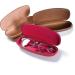 FEFI Hardcase Glasses Case - Stylish Wood Look with Metal Hinge | Red-Brown - Ideal for Travel & Daily Use | International Shipping Available - Buy Online on GoSupps.com