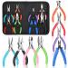 8 Pcs Jewelry Making Pliers Tool Kit  Needle Nose Pliers  Round Nose Pliers  Wire Cutters  Crimping Pliers  Bent Nose Pliers  End Nippers  Bail Making Pliers  Nylon Pliers for DIY (Multicolor)